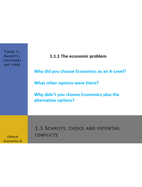 Edexcel GCE Economics B Theme 1 Multimedia Teaching Presentations